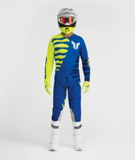 a Motokrosový / enduro komplet kalhot a dresu THOR LAUNCHMODE SHREDDER barva šedá/fuchsiová velikost 36+XL