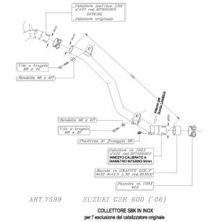 Propojovací svod na odstranění katalizátoru SUZUKI GSR 600 06-09