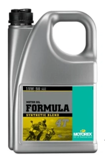 Moderní polosyntetický kvalitní motorový olej pro 4-taktní motocykly MOTOREX FORMULA 4T 15W/50 balení 4 litry