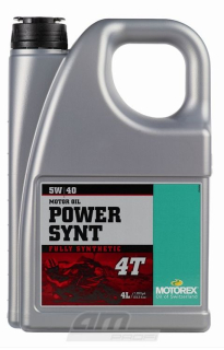 a Plně syntetický vysoce výkonný motorový olej pro čtyřtaktní hypersportovní motocykly MOTOREX POWER SYNT 4T 5W 40 balení 4 litry
