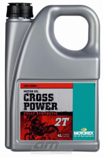 Plně syntetický, vysoce výkonnostní motorový olej pro 2-taktní motocykly MOTOREX CROSS POWER 2T balení 4 litry