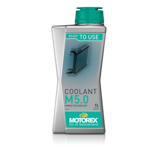 a Chladící kapalina MOTOREX COOLANT M5.0 ANTI-FREEZE modrá, balení 1 litr 