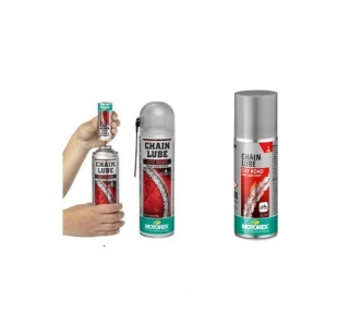 a Nelepivé bezbarvé mazivo na řetězy a bovdeny, testované na X-kroužky a O-kroužky, určené pro motokros, enduro a do terénu MOTOREX CHAIN LUBE OFF ROAD balení 56 ml