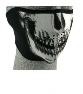 Ochranná neoprenová maska na obličej ZANHEADGEAR Skull face, glow in the dark