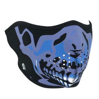a Ochranná neoprenová maska na obličej ZANHEADGEAR Blue Chrome Skull