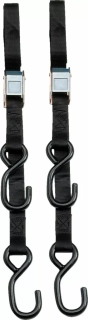 Upínací kurty s háky - přepravní popruhy PARTS UNLIMITED HEAVY DUTY CAM BUCKLE TIE DOWNS délka 183 cm, barva černá s háky, pár 