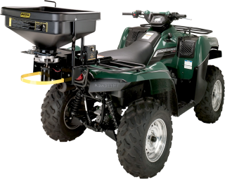 Víceúčelové rozmetadlo sypkých hmot pro montáž na zadní nosič MOOSE/FIMCO DRY MATERIAL SPREADER šířka posypu 1,5 - 13 metrů, zásobník 62 litrů / 65 kg