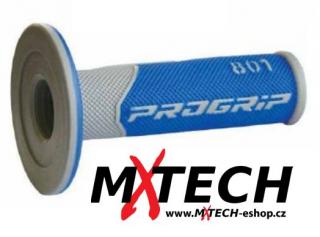Dvouvrstvé motokrosové rukojeti - gripy Progrip 801 šedá/modrá