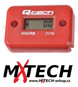 Měřič motohodin QTECH červený