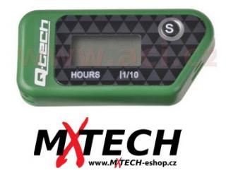 Bezdrátový měřič motohodin resetovatelný QTECH zelený