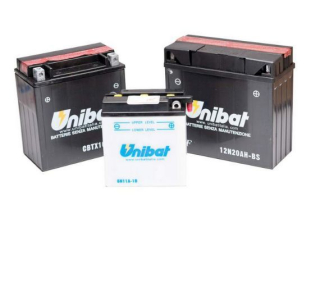 a Motobaterie UNIBAT MF AGM 12V, 12N20AH-BS, 20AH, 275A,(VČ. BALENÍ ELEKTROLYTU) pro BMR K 1600  185X81X170