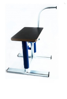a Motokrosový stojan / motocyklový stojan pro cross MX LN barva modrá, minimální výška 31 cm, maximální výška 41,5 cm