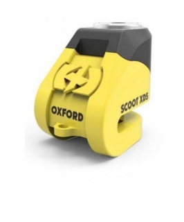 Zámek na kotouč motocyklu OXFORD SCOOT XD5 LK205 ČERNÁ/ŽLUTÁ FLUO, PRŮMĚR ČEPU 5,5 mm