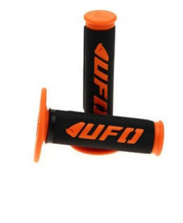 Dvouvrtsvé motokrosové gripy MX UFO CHALLENGER barva černá/oranžová