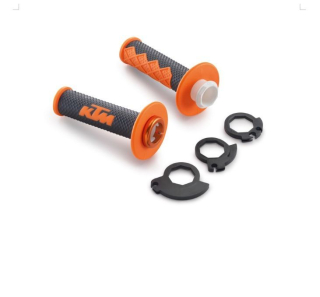 a Motokrosové rukojeti - gripy KTM ODI LOCK ON pro KTM 2T + 4T černá/oranžová