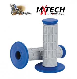 Motokrosové gripy MOOSE RACING Gray/Blue Qualifier 1/2 Waffle Grips