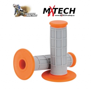 Motokrosové gripy MOOSE RACING Gray/Orange Qualifier 1/2 Waffle Grips