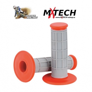 Motokrosové gripy MOOSE RACING Gray/Red Qualifier 1/2 Waffle Grips