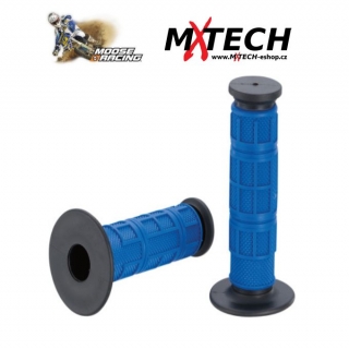 Motokrosové gripy MOOSE RACING Gray/Blue Qualifier Waffle Grips