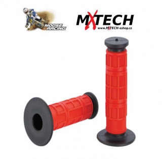 Motokrosové gripy MOOSE RACING RED/BLACK Qualifier Waffle Grips