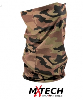 Šátek - tuba ZANHEADGEAR WOODLAND CAMO MOTLEY TUBE
