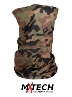 Šátek - tuba ZANHEADGEAR WOODLAND CAMO MOTLEY TUBE FLEECE