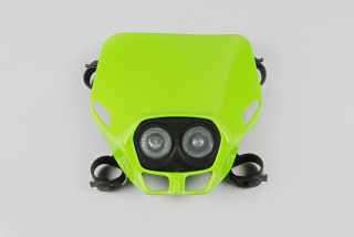 Univerzální přední maska se světlem UFO FIRE-FLY TWINS HEADLIGHT (12V/35W) barva zelená