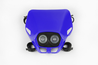 Univerzální přední maska se světlem UFO FIRE-FLY TWINS HEADLIGHT (12V/35W) barva modrá