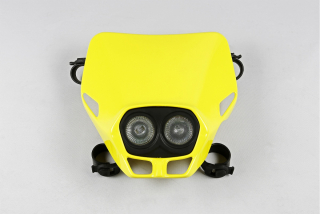Univerzální přední maska se světlem UFO FIRE-FLY TWINS HEADLIGHT (12V/35W) barva žlutá 