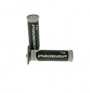 Dvouvrstvé silniční rukojeti - gripy PROGRIP 732 GREY/BLACK - zavřené konce