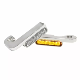 Led blinkry na řidítka motocyklu HEINZ BIKES TURN SIGNALS pro HARLEY DAVIDSON DYNA rok 1999-2017 barva chromová