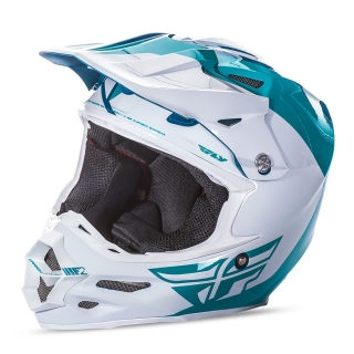 Motokrosová helma FLY F2 CARBON PURE (tyrkysová,bílá)