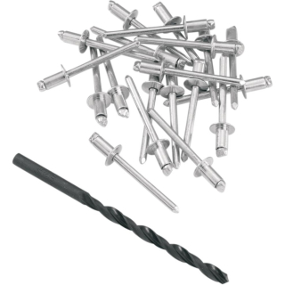 A Opravná sada na výfuky MOOSE RACING EXHAUST RIVET KIT balení 20 nýtů + 1 vrták