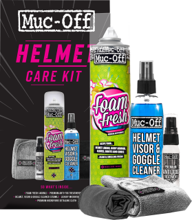 a Sada pro čištění a ošetření přilby MUC-OFF HELMET CARE KIT