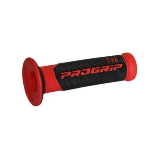 Dvouvrstvé silniční rukojeti - gripy PROGRIP 732 BLACK/RED - zavřené konce