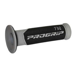 Dvouvrstvé silniční rukojeti - gripy PROGRIP 732 BLACK/GREY - otevřené konce