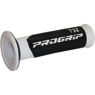 Dvouvrstvé silniční rukojeti - gripy PROGRIP 732 BLACK/WHITE - otevřené konce