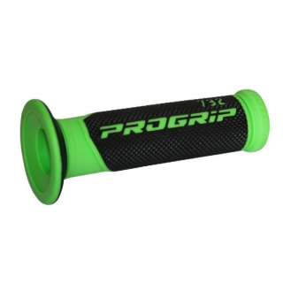 Dvouvrstvé silniční rukojeti - gripy PROGRIP 732 BLACK/FLUO GREEN - otevřené konce