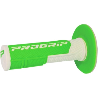 Dvouvrstvé motokrosové rukojeti - gripy PROGRIP 801 WHITE/FLUO GREEN