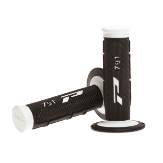 Dvouvrstvé motokrosové rukojeti - gripy Progrip 791 WHITE/BLACK
