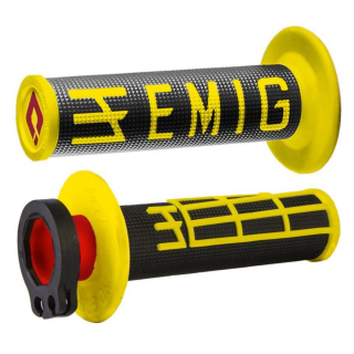 Motokrosové rukojeti - gripy ODI EMIG V2 LOCK-ON pro 2-takty/4-takty BLACK/YELLOW