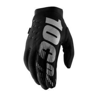 Motokrosové rukavice do chladného počasí  100% BRISKER BLACK