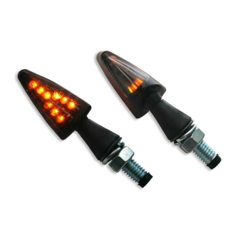 Univerzální led blinkry PARTS EUROPE TURN SIGNAL černé pouzdro s kouřovým objektivem  - PÁR