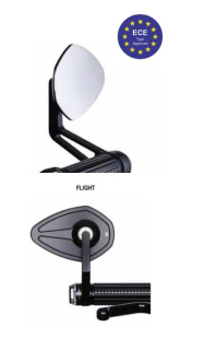 Zpětné zrcátko motocyklu MOTOGADGET M VIEW FLIGT ECE pro závit M10, 1 kus