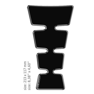 Samolepka - tank pad na nádrž motocyklu ONEDESIGN UNIVERSAL TANK PAD - LESKLÁ ČERNÁ 21,3 CM