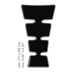 Samolepka - tank pad na nádrž motocyklu ONEDESIGN UNIVERSAL TANK PAD - LESKLÁ ČERNÁ 17,7 CM