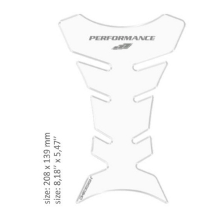Samolepka - tank pad na nádrž motocyklu ONEDESIGN UNIVERSAL TANK PAD - LESKLÁ TRANSPARENTNÍ/PRŮHLEDNÁ 20,8 CM