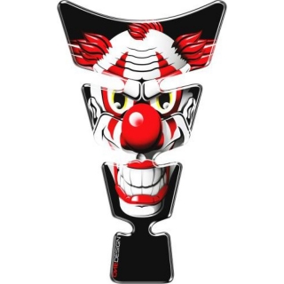 Samolepka - tank pad na nádrž motocyklu ONEDESIGN UNIVERSAL TANK PAD RED/WHITE/BLACK - RED CLOWN 21,3 CM 