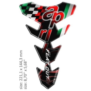 Samolepka - tank pad na nádrž motocyklu ONEDESIGN UNIVERSAL TANK PAD GLOSS BLACK/RED/GREEN - APRILIA DESIGN