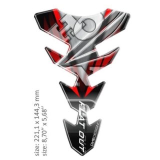 Samolepka - tank pad na nádrž motocyklu ONEDESIGN UNIVERSAL TANK PAD GLOSS BLACK/WHITE/RED - HONDA DESIGN